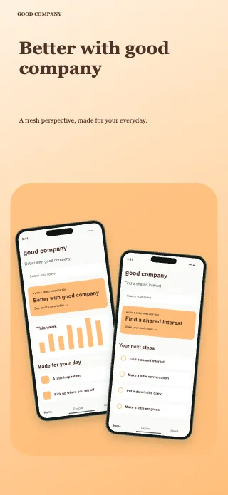 Good Company screenshot design: Community